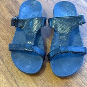 Vionic Ellie Platform Slide Sandal 7 Navy